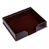 Chocolate Brown Leather 17 x 14 Conference Pad & Coaster Holder